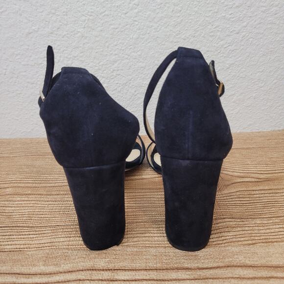 Ivanka Trump Black Suede Womens Shoes 8.5 Open Toe High Heels Sandals ITKLOVER - Picture 5 of 11